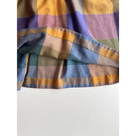 Vintage 70's SANDY PETlTES Check Polyester Flannel Fit & Flare Dress, Size L - Picture 12 of 15